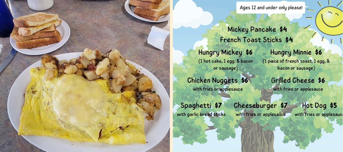 Spready Oak Country Cafe Menu